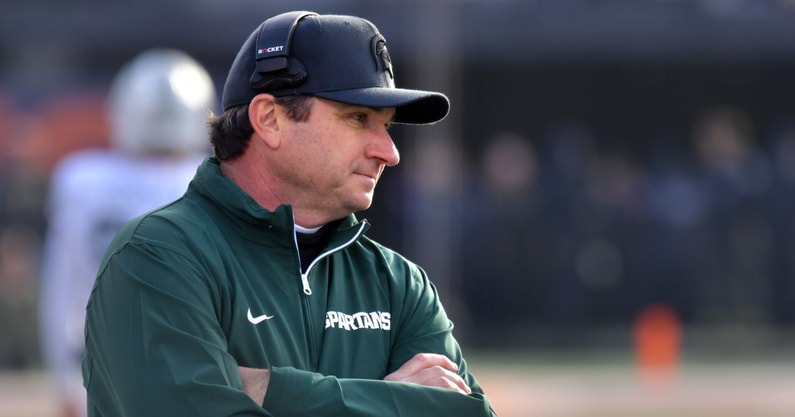 Michigan State Spartans head coach Jonathan Smith during the first half against the Illinois Fighting Illini at Memorial Stadium. - Ron Johnson, USA TODAY Sports