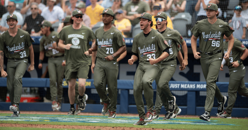 Vanderbilt celebrates an SEC Baseball Tournament Title, via Jake Crandall: Montgomery Advertiser : USA TODAY NETWORK via Imagn Images