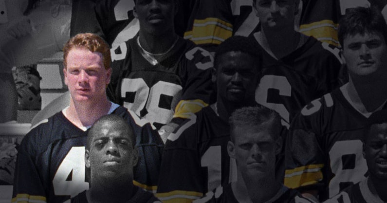 Mark Stoops during his playing days at Iowa, via Iowa Hawkeyes Athletics