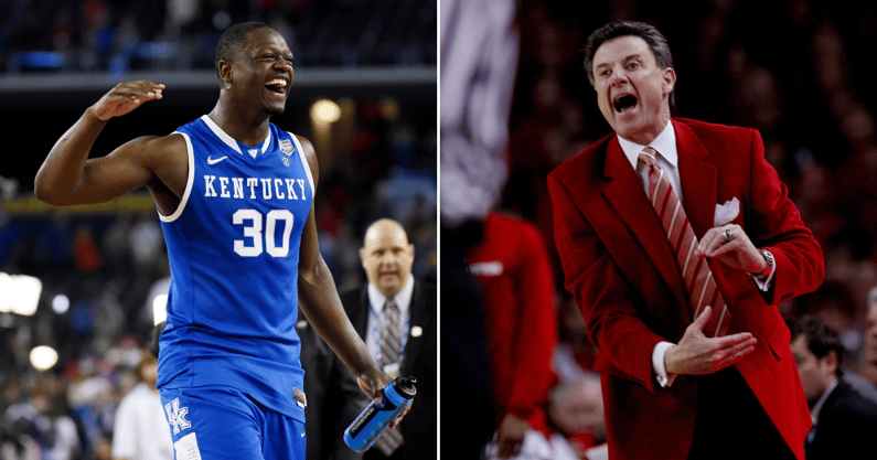 Photos of Julius Randle (left) and Rick Pitino via Imagn Images