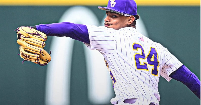 LSU head coach Jay Johnson chose to pitch Anthony Eyanson in Game 1 (Photo: SEC)