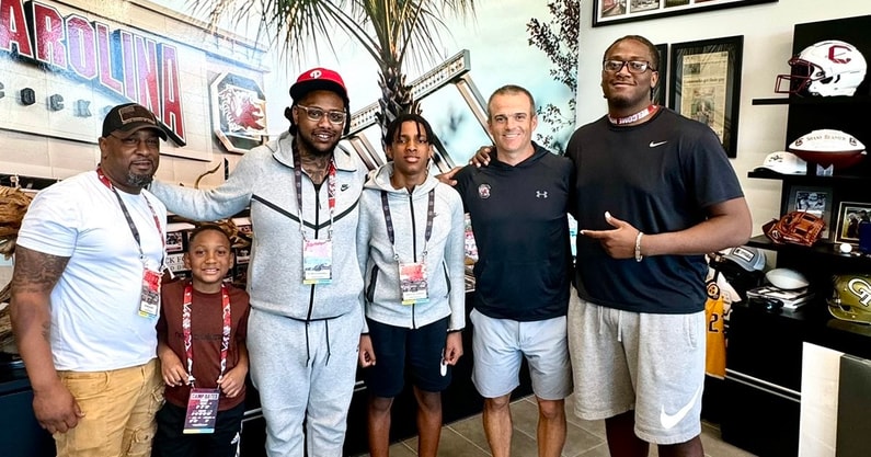 NC OL JB Shabazz during a visit to South Carolina (Photo: JB Shabazz | X)