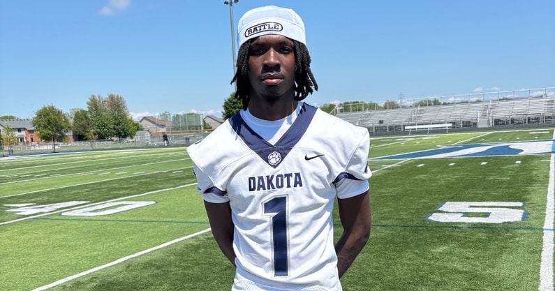 Michigan State watched Macomb Dakota safety Elijah Goins workout at the Sound Mind Sound Body National College Showcase on Sunday (photo by Kenny Jordan for SpartanMag.com).