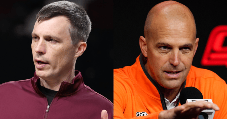Texas A&M HC Bucky McMillan, Oklahoma State HC Steve Lutz