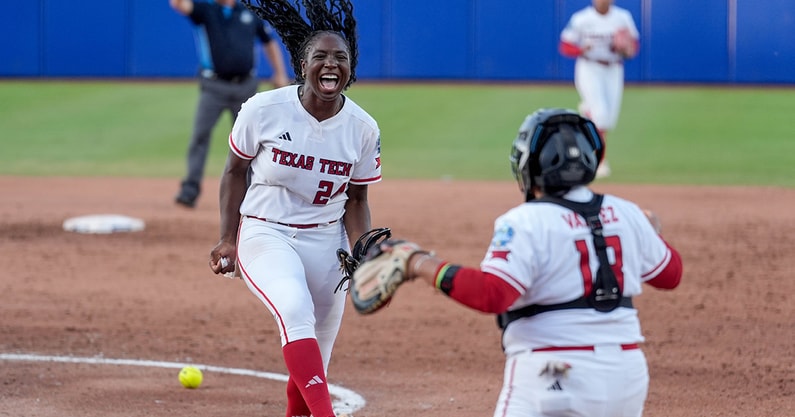 Texas Tech pitcher NiJaree Canady at the 2025 WCWS
