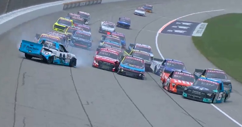 Ross Chastain restart wreck Michigan