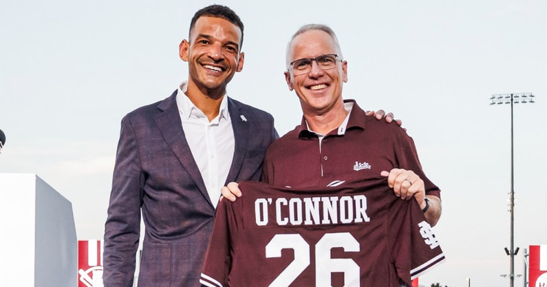 Mississippi State HC Brian O'Connor, AD Zac Selmon