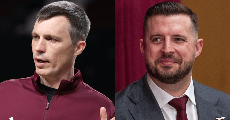 Texas A&M HC Bucky McMillan, Florida State HC Luke Loucks
