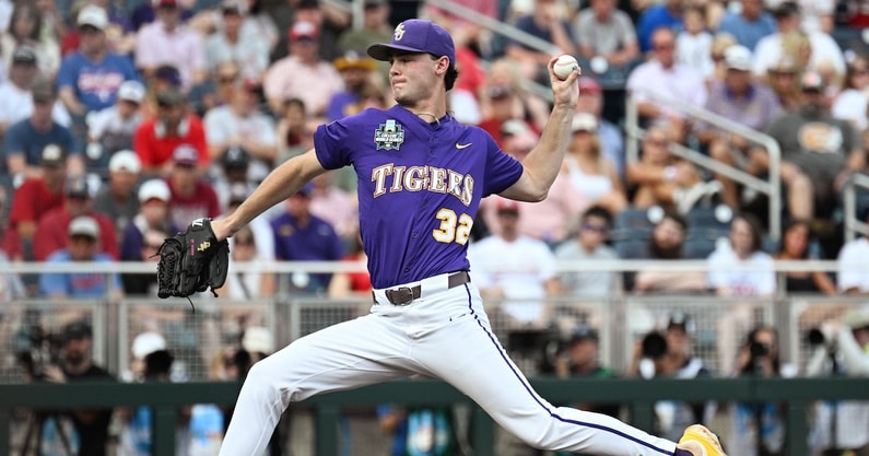 NCAA Baseball: College World Series-Arkansas v LSU