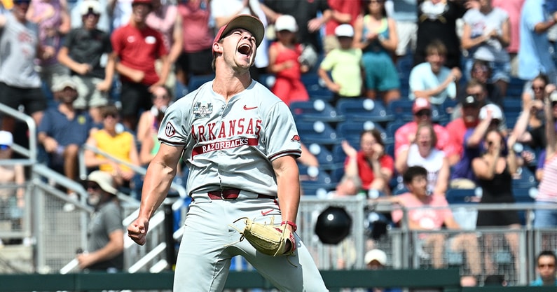 Arkansas Gage Wood no-hitter College World Series