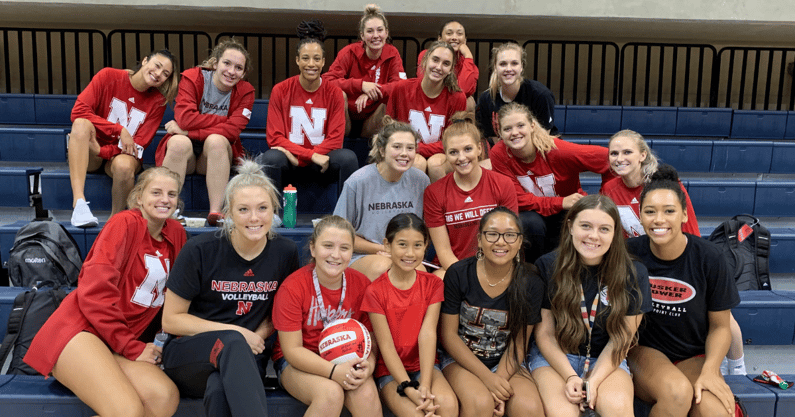 Hua Laikona and the 2019 Nebraska volleyball team