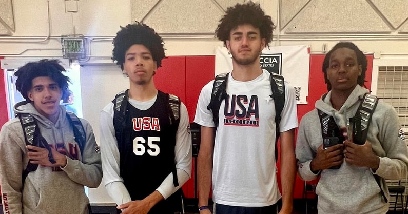 Photo of Jasper Johnson, Malachi Moreno, Tyran Stokes and Tay Kinney at USA Basketball (Lovell Martin Jr.)