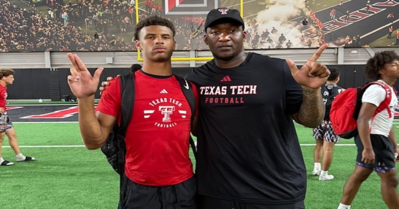 Isaiah Rasheed with Texas Tech Director of Player Personnel Brian Nance