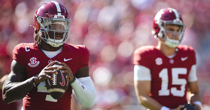 Alabama QBs Jalen Milroe and Ty Simpson