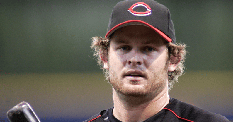 August 13, 2005; Milwaukee, WI, USA; Austin Kearns #28 of the Cincinnati Reds walks from the batting cage during batting practice before the game against the Milwaukee Brewers at Miller Park. Mandatory Credit: Photo By Jeff Hanisch-Imagn Images