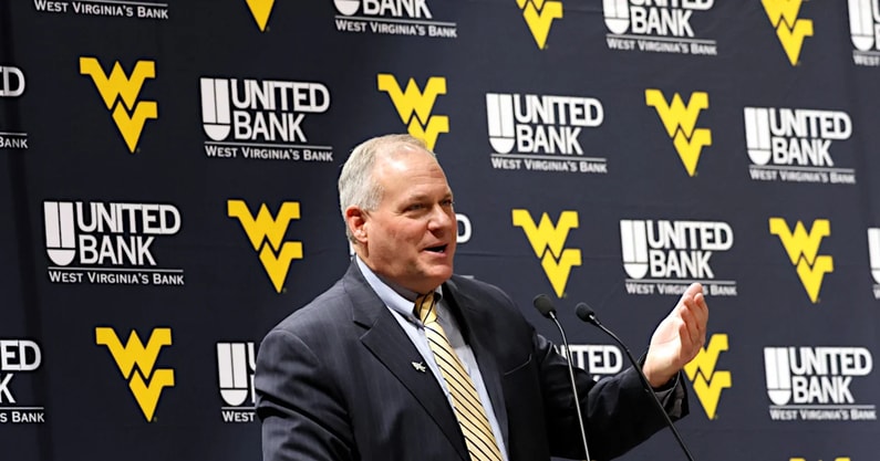 West Virginia head football coach Rich Rodriguez during an interview