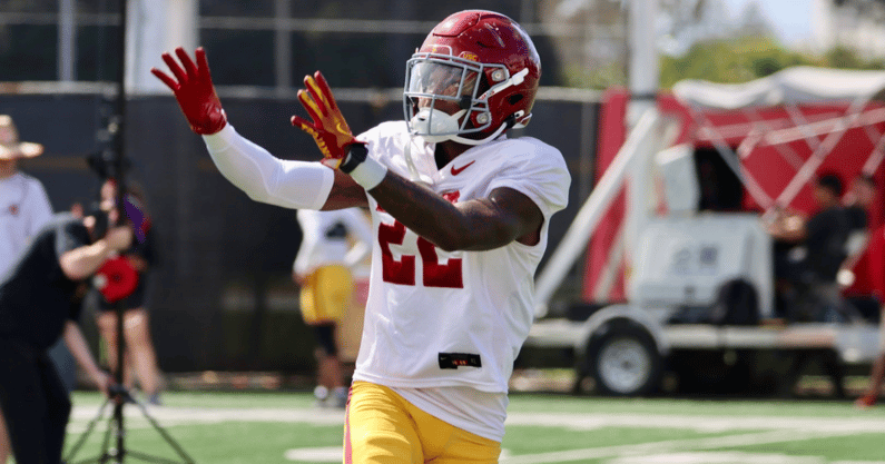 USC cornerback Braylon Conley during a spring practice with the Trojans