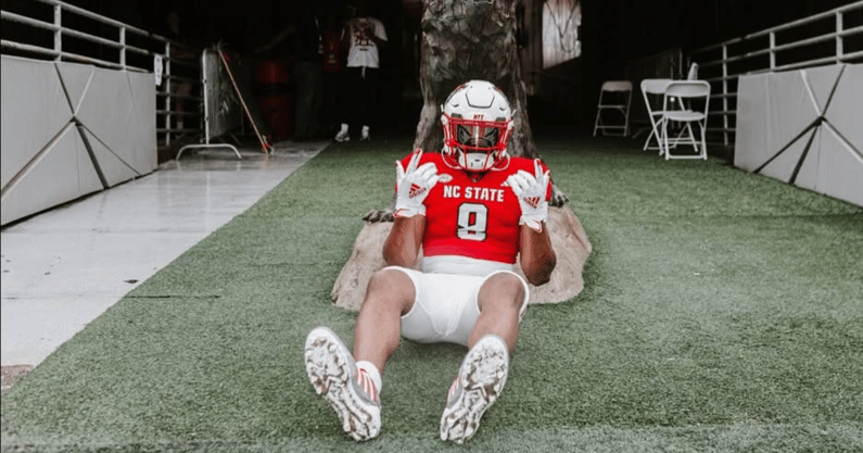 Elijah Satchell on his official visit to N.C. State, via N.C. State Athletics