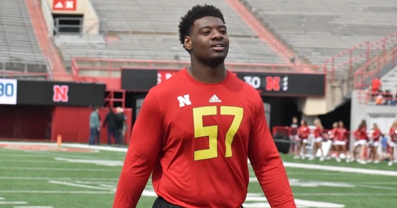 Nebraska offensive tackle Elijah Pritchett. (Zack Carpenter/Inside Nebraska)