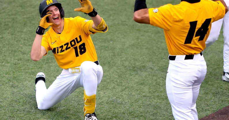 Jackson Lovich celebrates a home run 2