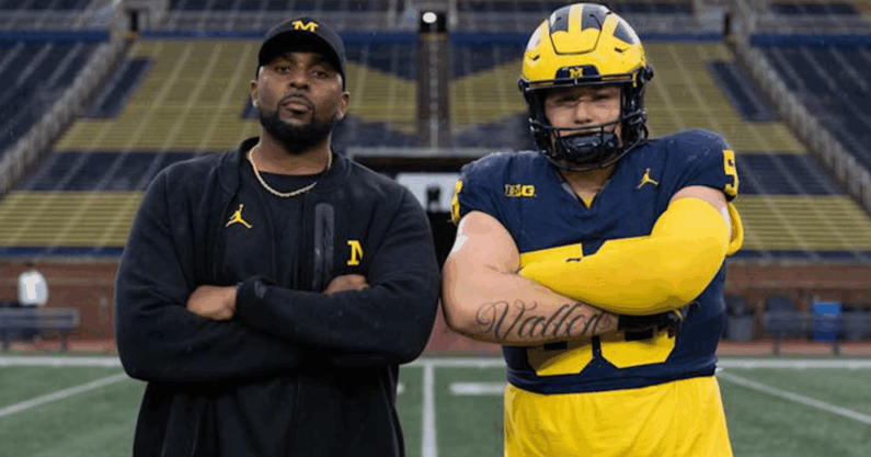 Alister Vallejo with Sherrone Moore