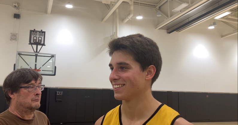 Peyton McCollum spoke to the media on Tuesday. (Photo by Kyle Huesmann)