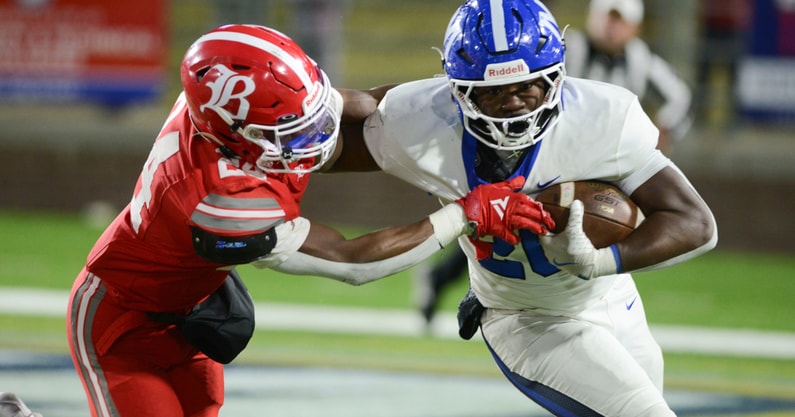 McCallie running back Keylan Syam runs in a Tennessee high school football game.