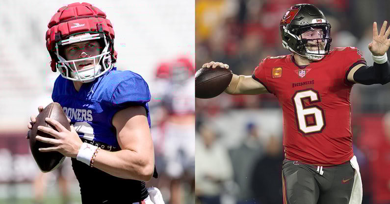 Oklahoma QB Baker Mayfield and OU legend Baker Mayfield