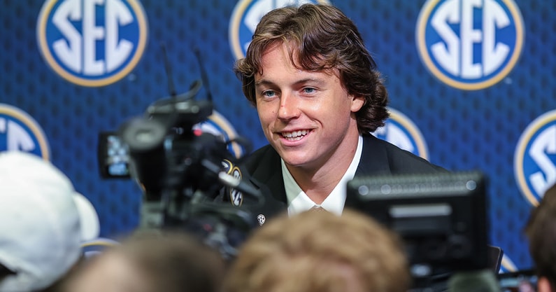 Oklahoma QB John Mateer at 2025 SEC Media Days