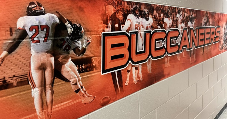 Hallway art for the Hoover Buccaneers high school football team.