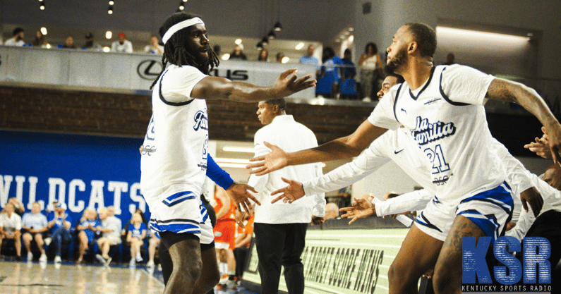 Kahlil Whitney celebrates at the TBT, Aaron Perkins, Kentucky Sports Radio
