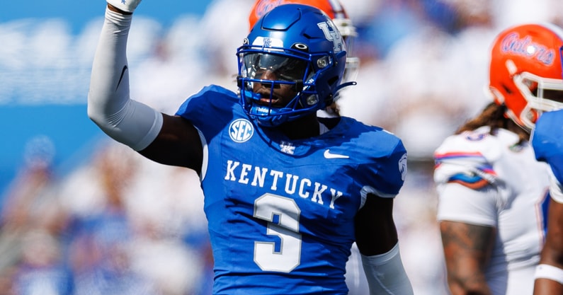Kentucky LB Alex Afari, via Jordan Prather-Imagn Images
