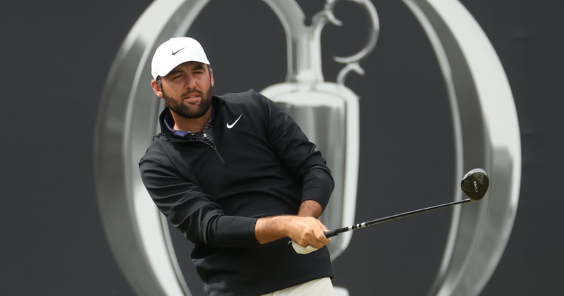 Scottie SCheffler eyes his first Open Championship victory, via Mike Frey-Imagn Images