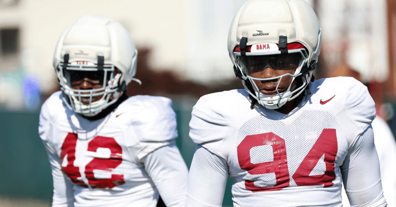 Alabama defenders Yhonzae Pierre and Edric Hill