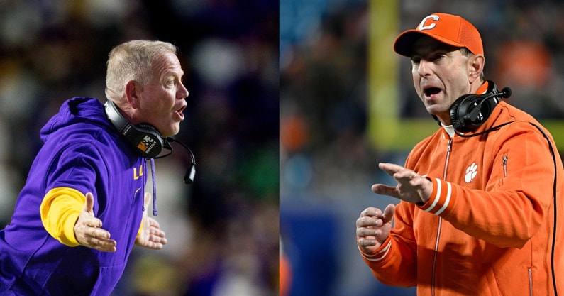 Brian Kelly, LSU. Dabo Swinney, Clemson