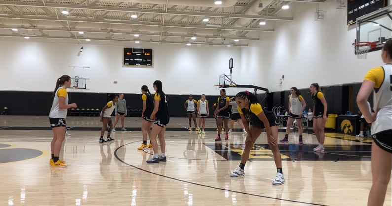 The Hawkeyes had their final open media practice on Tuesday. (Photo by Kyle Huesmann)