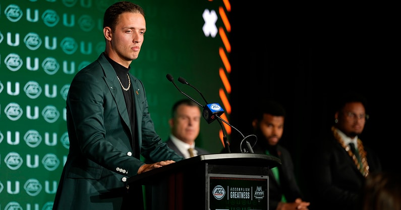 Miami QB Carson Beck at ACC Media Days