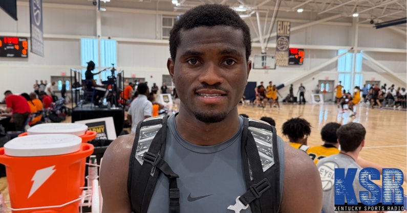 5-star guard Ikenna Alozie at EYBL (Photo via Jack Pilgrim, KSR)