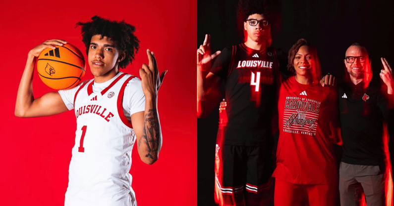 Tay Kinney, Tyran Stokes and Louisville head coach Pat Kelsey on their offical visits to the University of Louisville.
