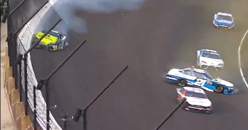 Austin Hill Aric Almirola Indy wreck
