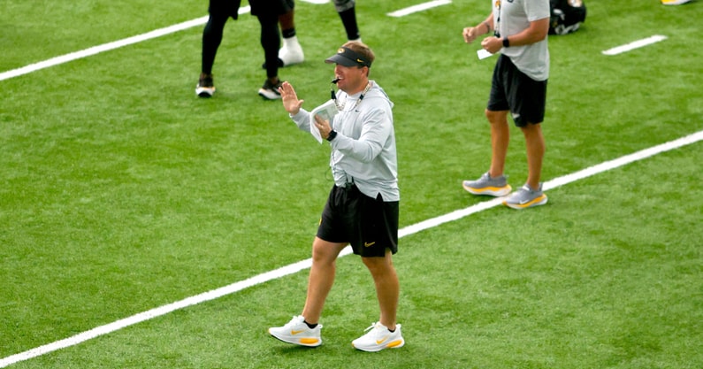 Eliah Drinkwitz kicks off practice on July 28