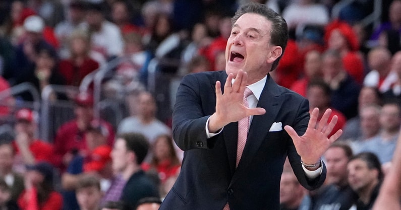 Mar 22, 2025; Providence, RI, USA; St. John's Red Storm of the Big East head coach Rick Pitino during the second half of a second round men’s NCAA Tournament game against the Arkansas Razorbacks at Amica Mutual Pavilion. Mandatory Credit: Gregory Fisher-Imagn Images
