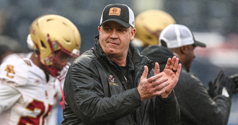 Boston College Eagles head coach Bill O'Brien on the field before the game against the Nebraska Cornhuskers at Yankee Stadium. - Vincent Carchietta, USA TODAY Sports