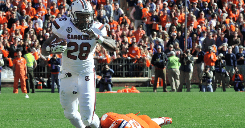 Former South Carolina running back Mike Davis. Photo credit: Adam Hagy-Imagn Images