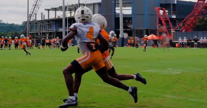 Tennessee Football posts practice highlight but blurs out QB who threw INT