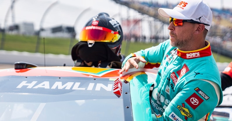 Denny Hamlin NASCAR inspection