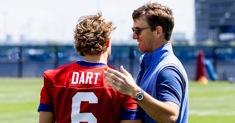 https://www.giants.com/news/jaxson-dart-eli-manning-cam-skattebo-eddie-george-abdul-carter-micah-parsons-fanatics-rookie-premiere