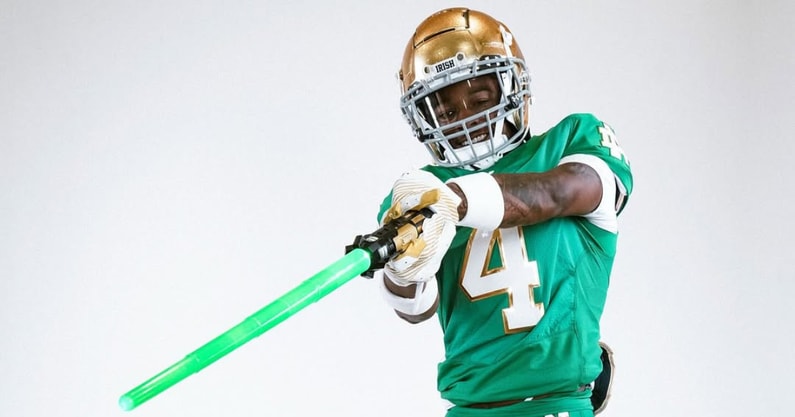 Chaston Smith Notre Dame lightsaber