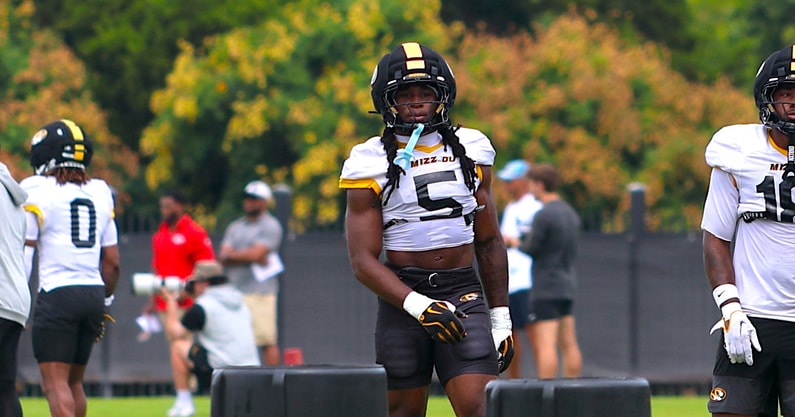 Khalil Jacobs watches in between drills