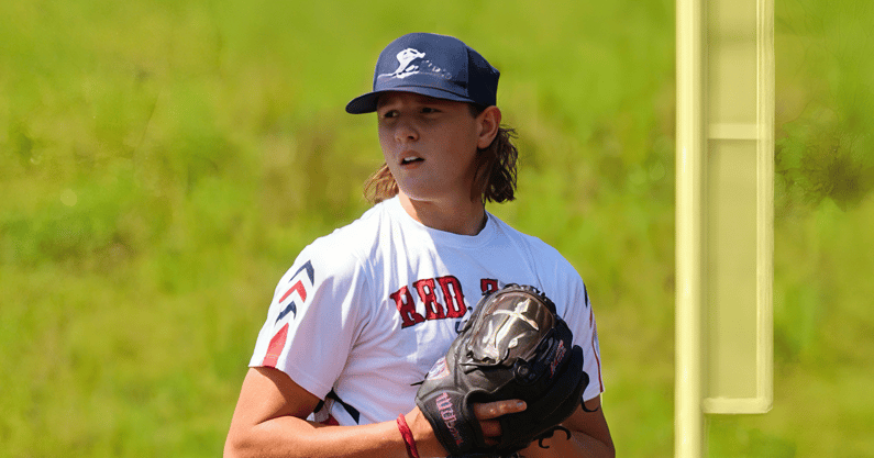 Hedgesville pitcher Mason McGill on the mound